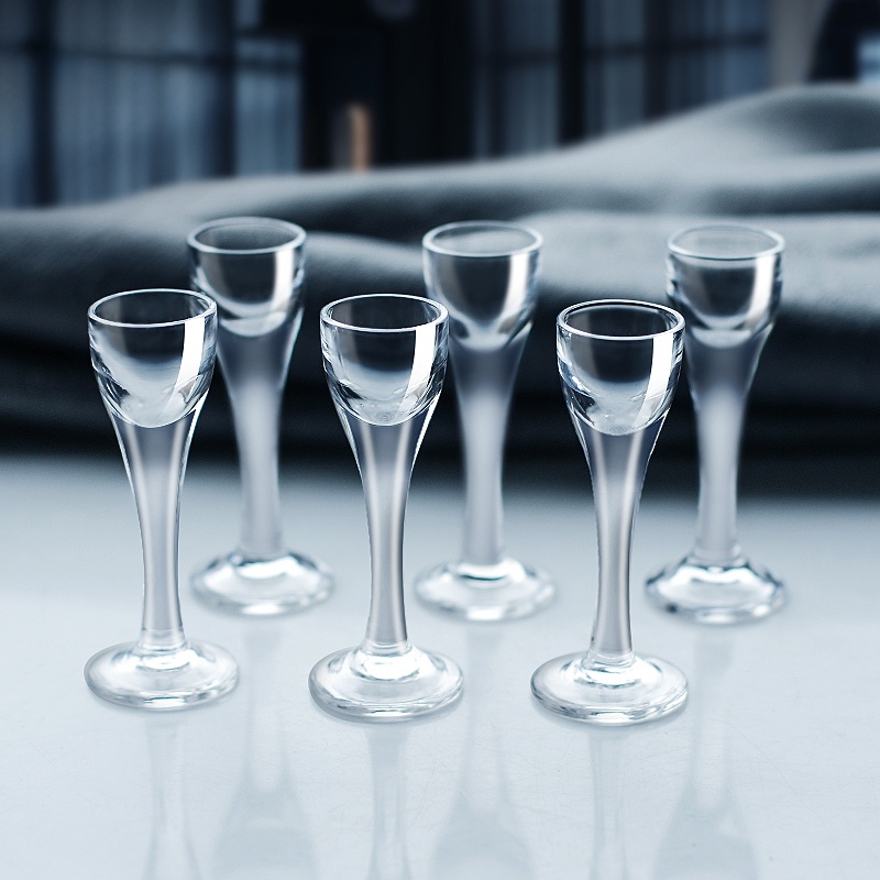 Wine Glass Set Crystal - 中国風クリスタルガラス製ハイフット白ワインカップ6個セット ミニリキュールグラス クリエイティブで豪華な一体型デザイン 家庭用