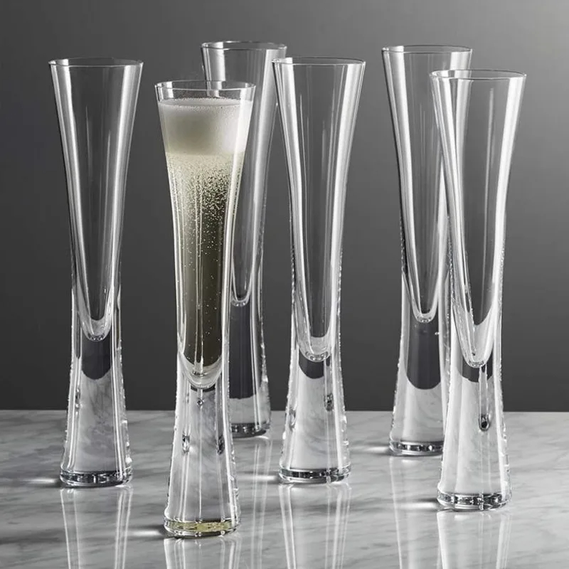 Champagne Flute Pair - Ereganto シャンパングラス グリッターフルート クリアカップ バブルワイン チューリップ