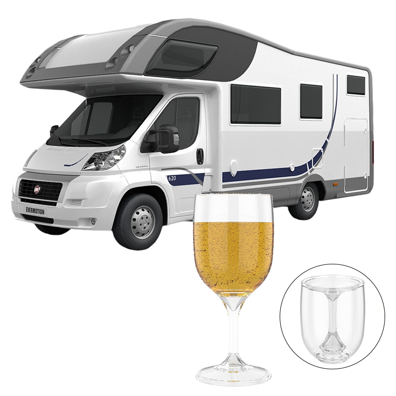 Wine & Beer Quito - 折りたたみワイングラス透明食品グレードプラスチックワイングラス 200 ミリリットルポータブル旅行酒グラスキャラバンキャンピングカーピクニック用