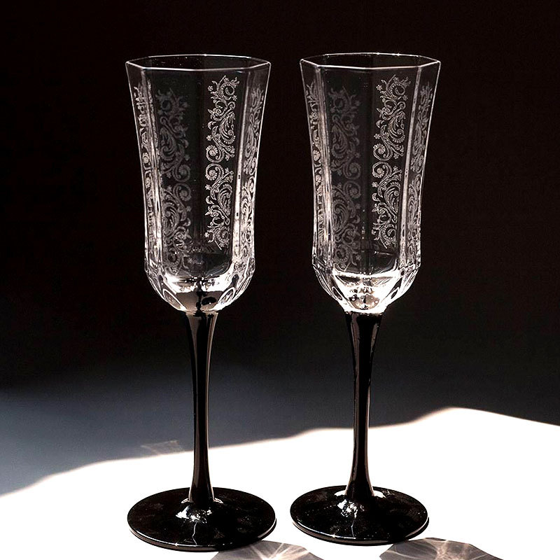 Wine Glass Set Crystal - ヴィンテージスタイルのシャンパングラスセット,古代の八角形のゴブレット,ツワ,バレンタインデー,高級ワイングラス,フランス