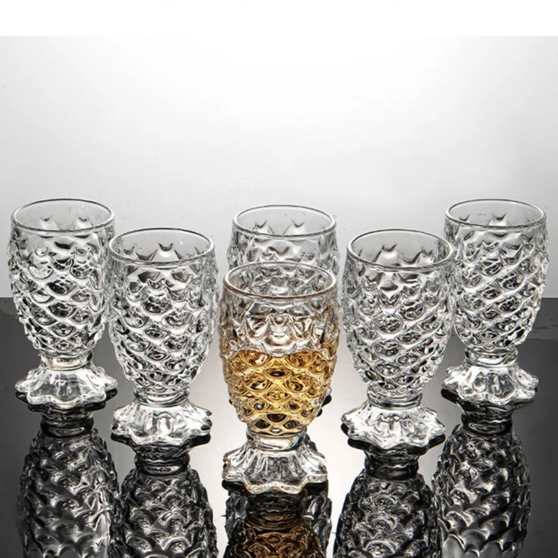 Wine Glass Set Crystal - はい、6個セット マーメイドグラスカップ 可愛い魚鱗カップ 30ml 小さな外国風ワインカクテルグラス ウイスキーウォッカマグカップ
