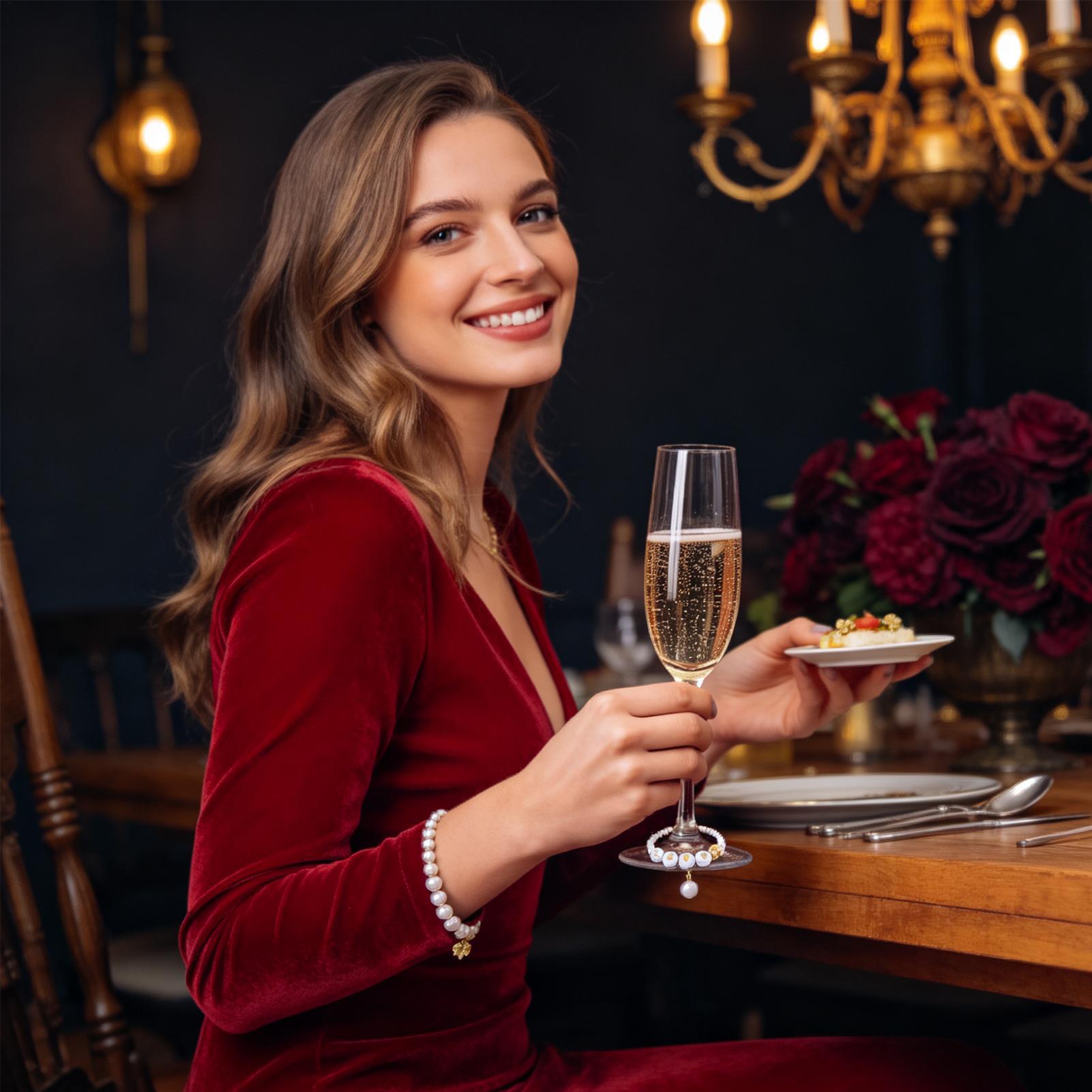 ビーズとピンセット付きグラス用ドリンクチャーム、レジン製DI - Wine & Beer Quito のレビューと価格