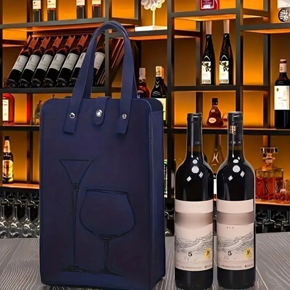 高品質フェルト製赤ワインバッグ、ダブルハンドル付きワインギフ - Wine & Beer Quito のレビューと価格