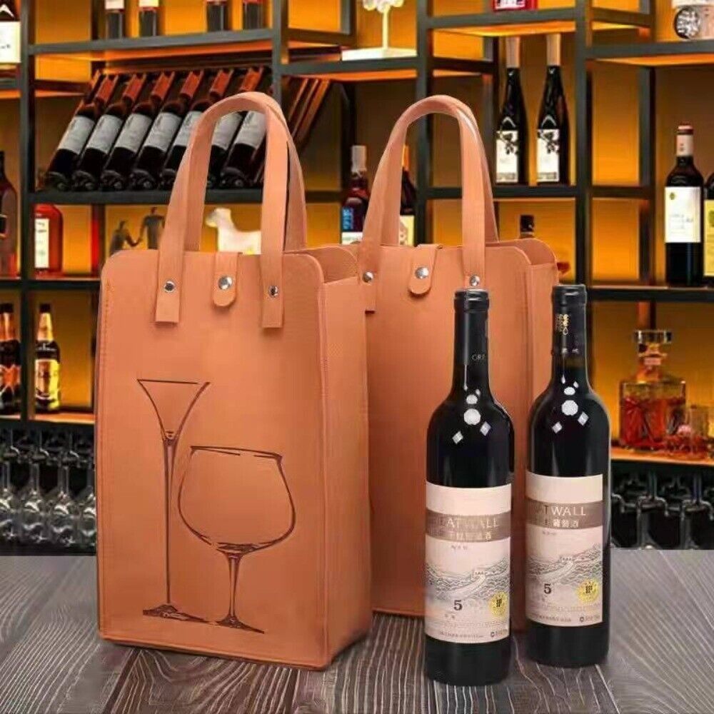高品質フェルト製赤ワインバッグ、ダブルハンドル付きワインギフ - Wine & Beer Quito のレビューと価格
