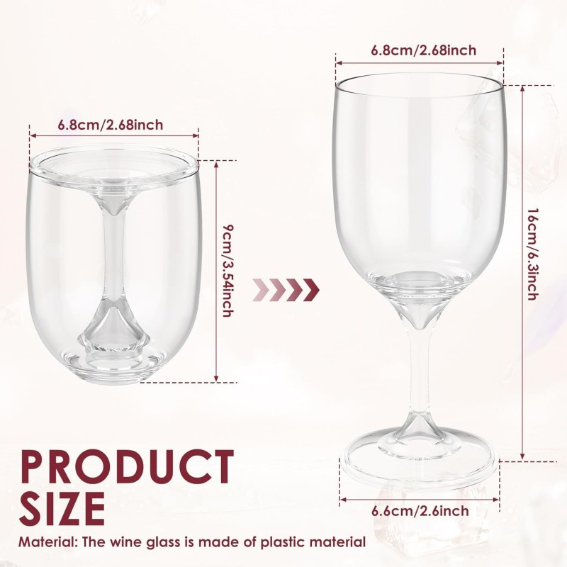 折りたたみワイングラス透明食品グレードプラスチックワイングラ - Wine & Beer Quito のレビューと価格