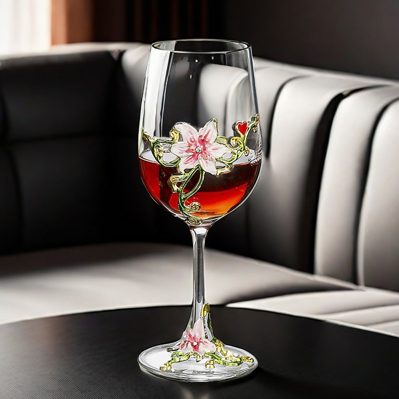 エナメルクリスタルヴィンテージゴブレットセット、ロマンチック - Wine Glass Set Crystal のレビューと価格