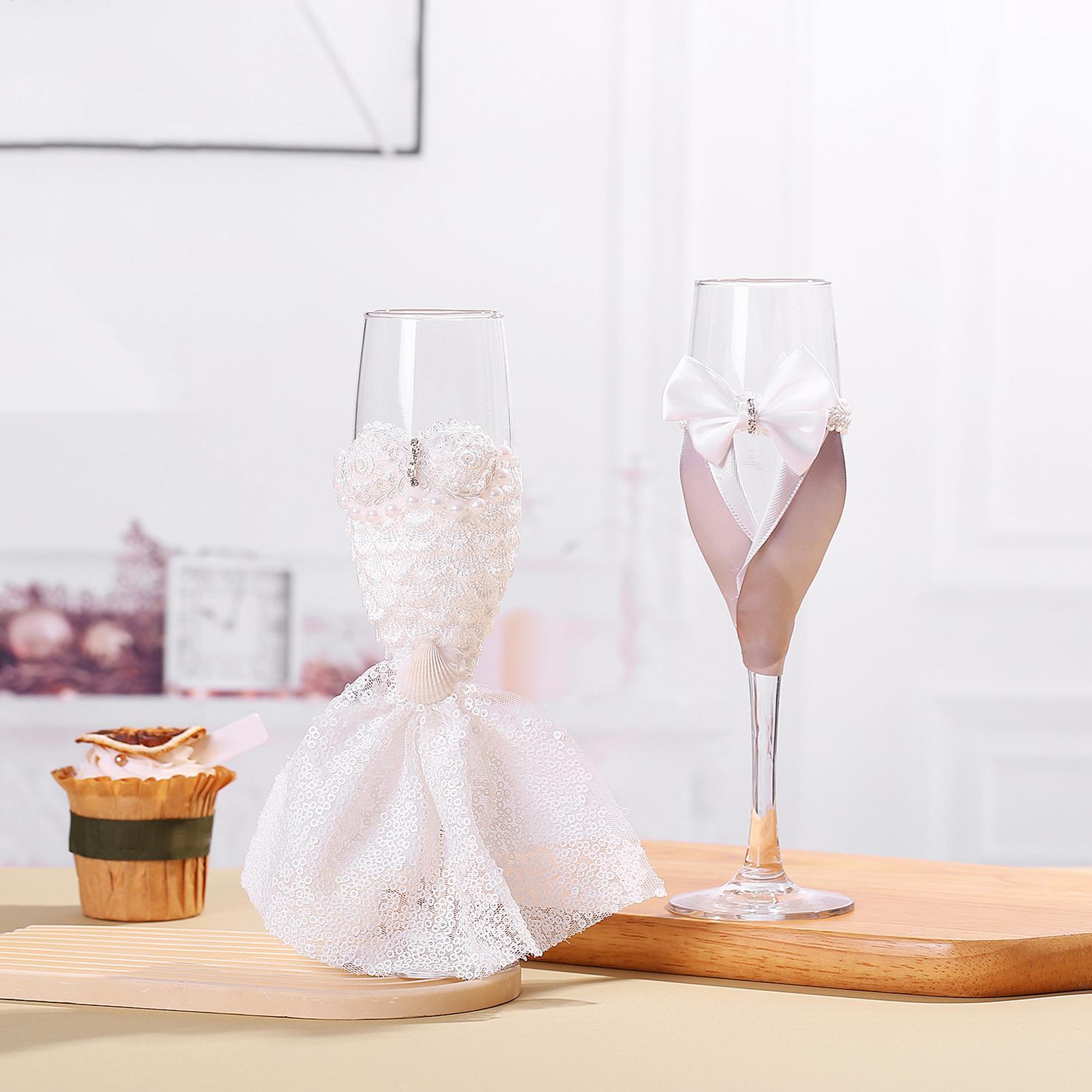 新郎新婦グラス 1 ペア 新郎新婦デザイン クリア ホームデ - Champagne Flute Pair のレビューと価格