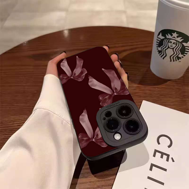 ワインレッドの蝶結び柄ソフトフォンケース、Samsung G - Wine & Beer Quito のレビューと価格