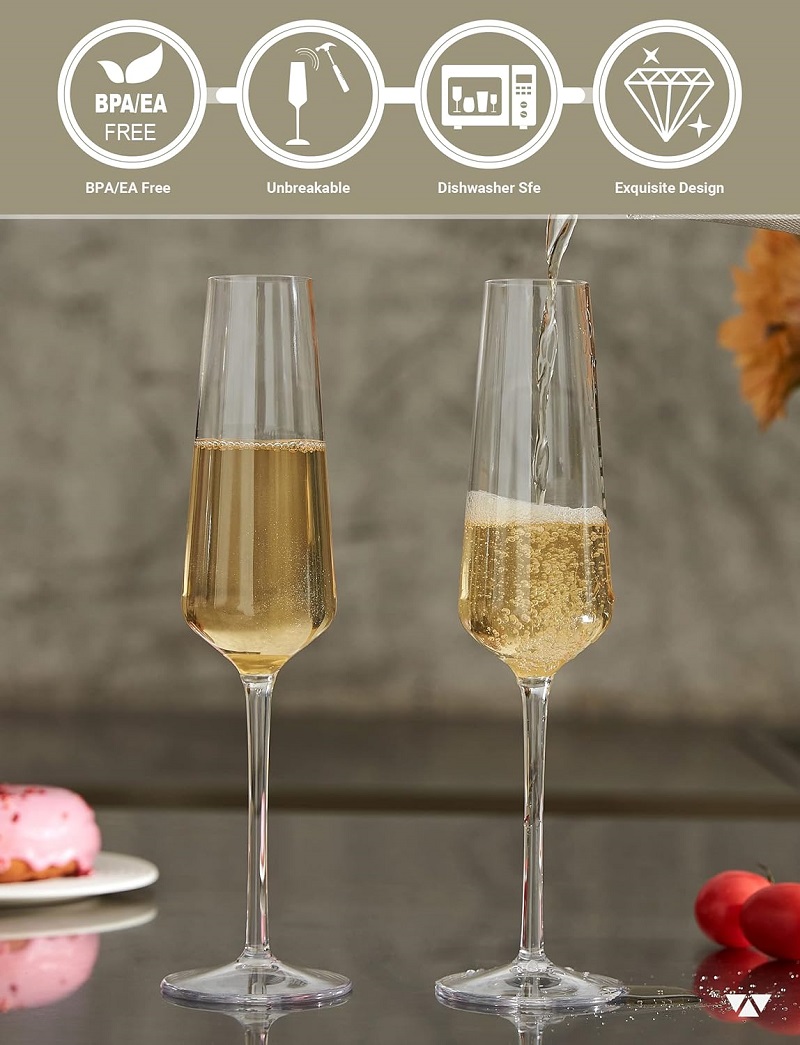 MICHLEY アンブレイカブル シャンパン フルート グラ - Champagne Flute Pair のレビューと価格