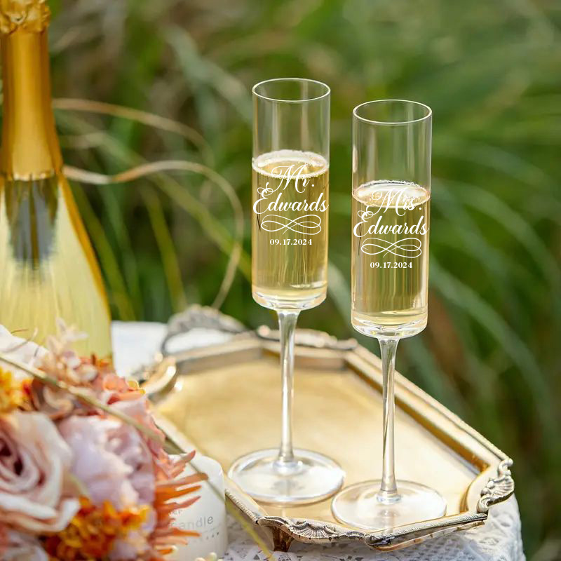 エレガントなストレートシャンパングラス,カクテルグラス,ワイ - Champagne Flute Pair のレビューと価格