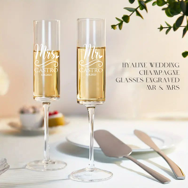 エレガントなストレートシャンパングラス,カクテルグラス,ワイ - Champagne Flute Pair のレビューと価格