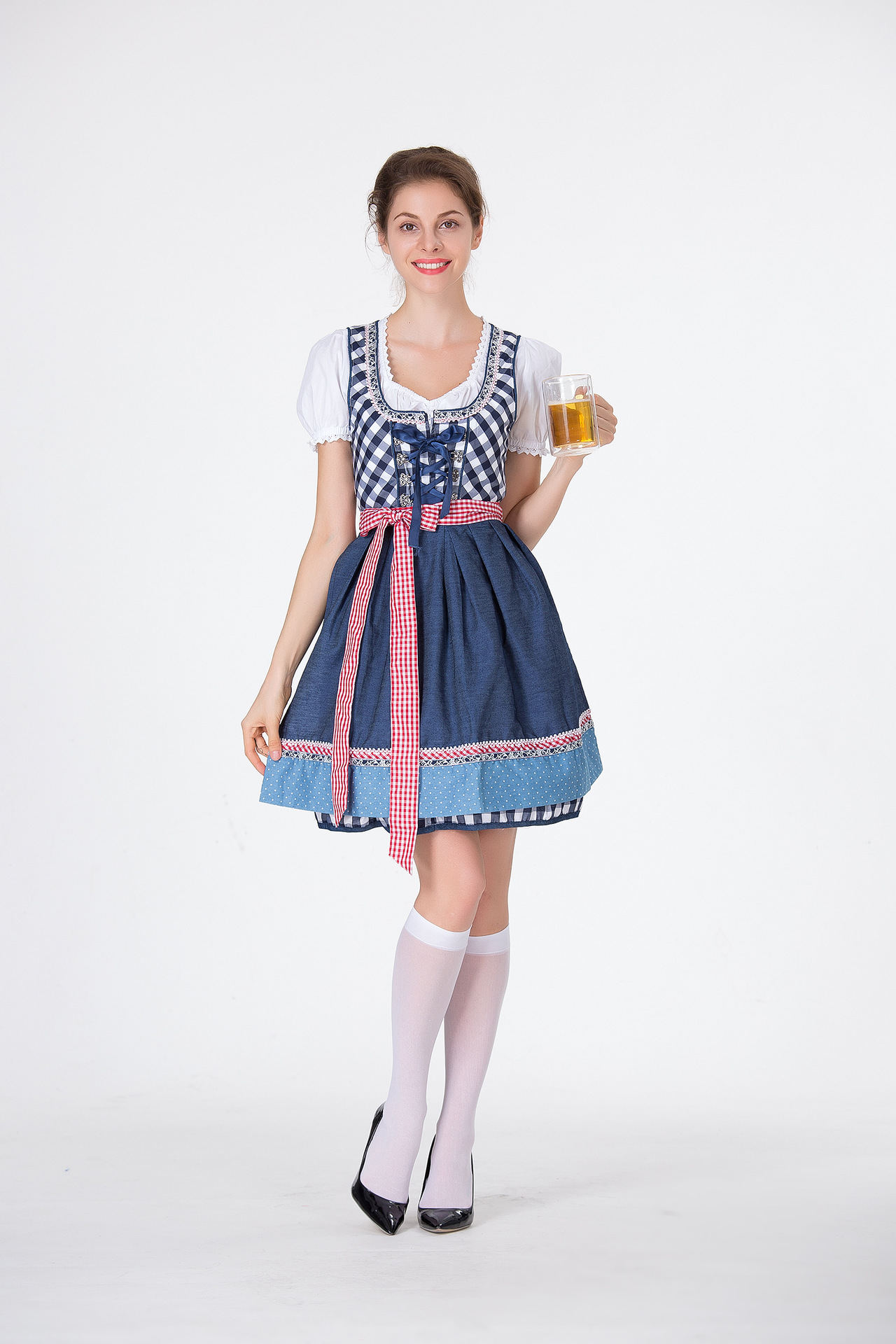 女性用ドイツディアンドルドレス チェック柄 バイエルン風 オ - Beer & Wine Downtown のレビューと価格